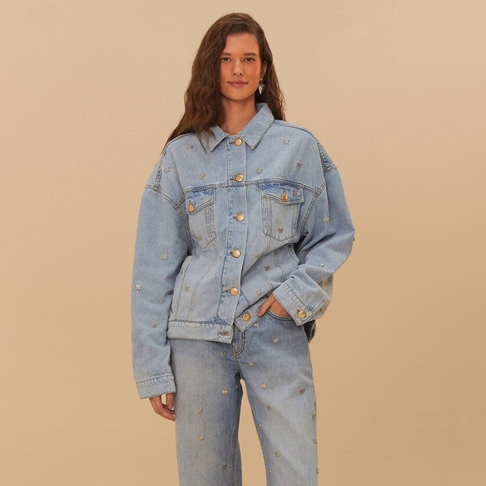 FARM Rio Bow Embroidery jacket in Denim DT - Picture 14 of 14